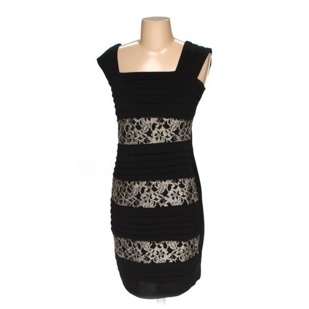 Valerie Bertinelli Black & Gold Dress